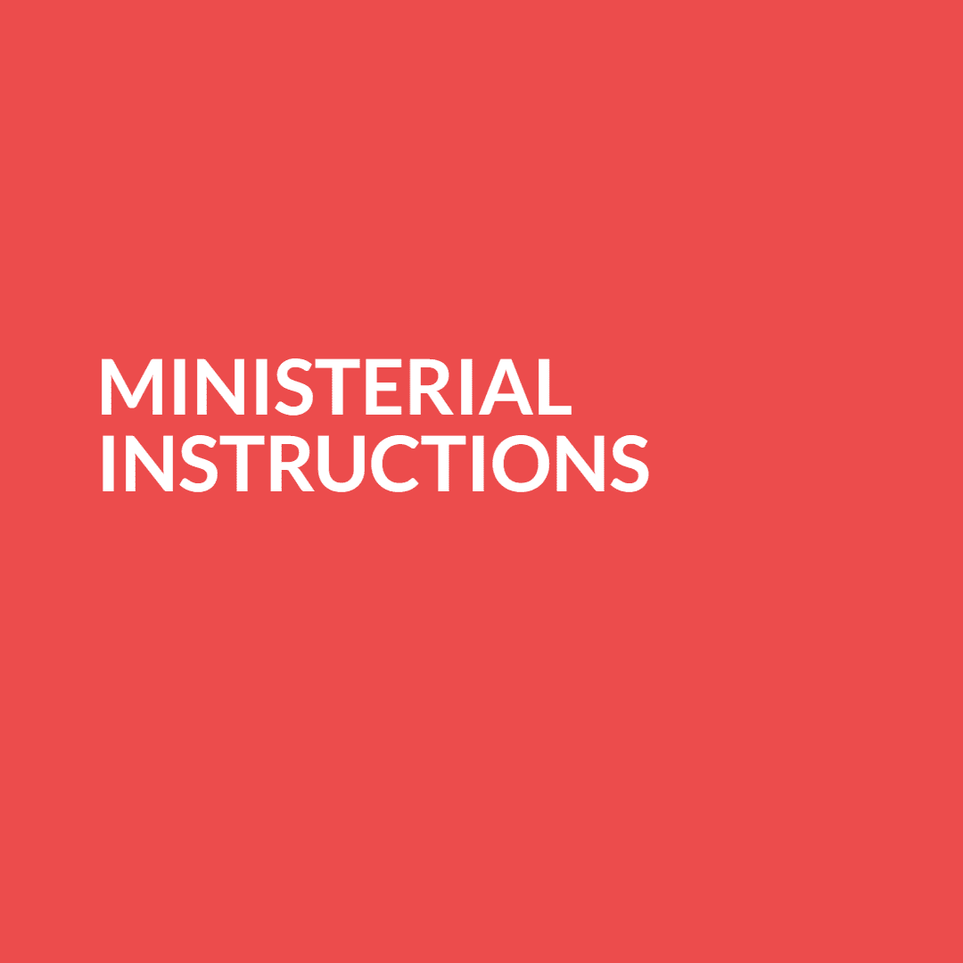 Ministerial Instructions Banner